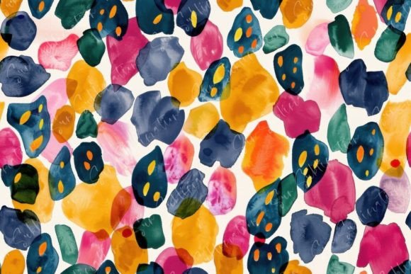 Abstract Watercolor Dots Seamless Patterns for Modern Design