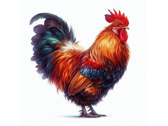 Beautiful Rooster Decor Watercolor: Artful Display Font