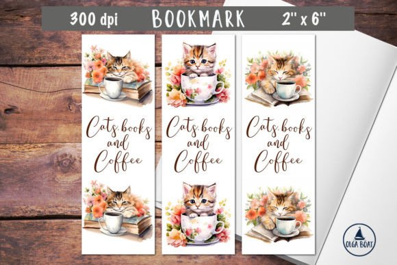 Bookmark Cats Watercolor Bookmark Png: Art & Typography
