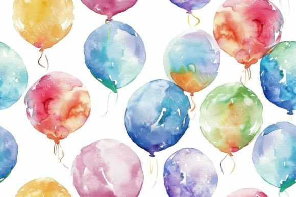 Colorful Balloon Watercolor Art: Design & Application