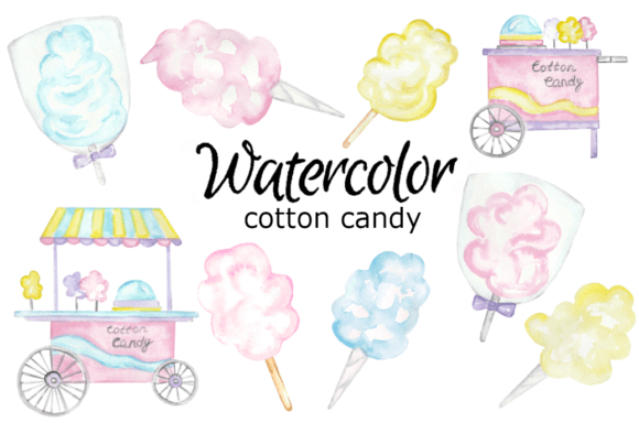 Cotton Candy Watercolor Clipart: A Creative Asset Guide