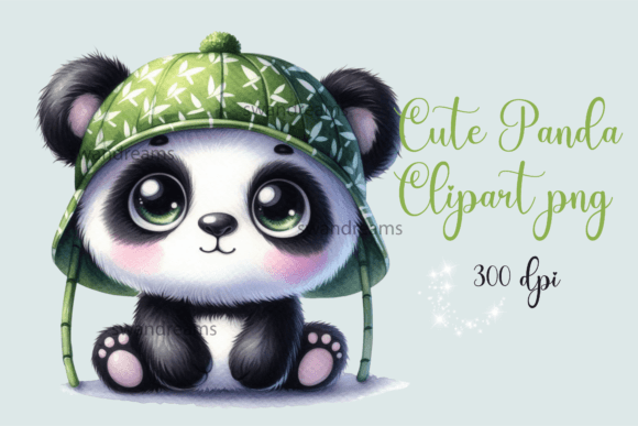 Cute Watercolor Baby Panda Png