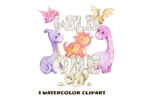 Dinosaur Sublimation Design Watercolor C Guide