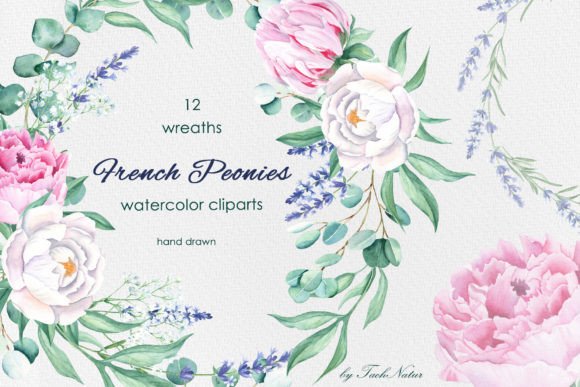 French Peonies Watercolor Wreaths: A Designer's Guide