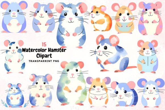 The Charm of Watercolour Hamster Clipart PNG