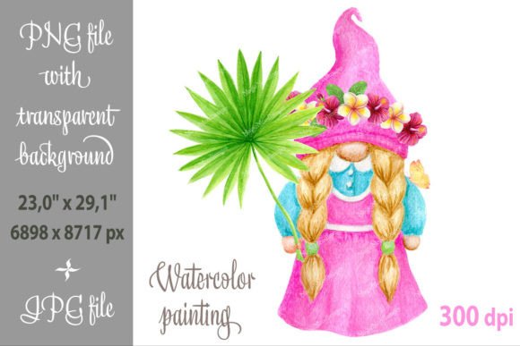 Tropical Gnome with Palm Leaf Watercolor: A Playful Display Font for Bold Branding