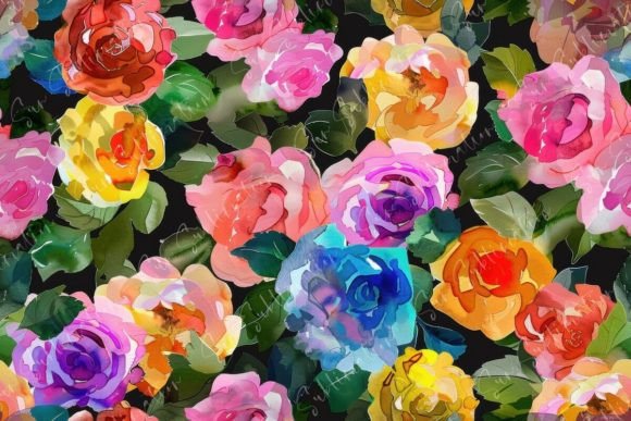 Vibrant Floral Watercolor Seamless