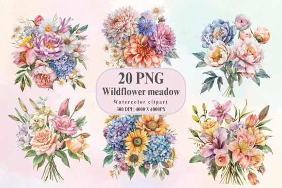 Watercolor Bunch of Flowers Clipart: A Design Essential