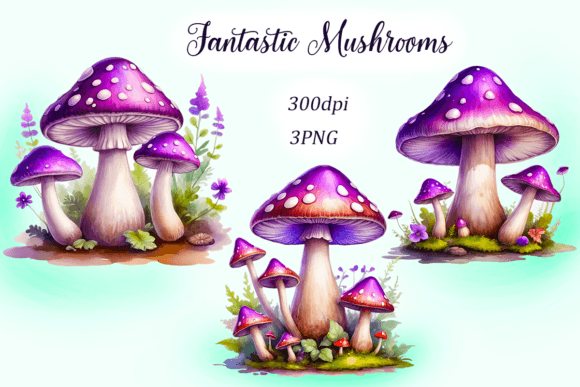 Watercolor Fantastic Mushrooms Clipart: A Designer's Guide
