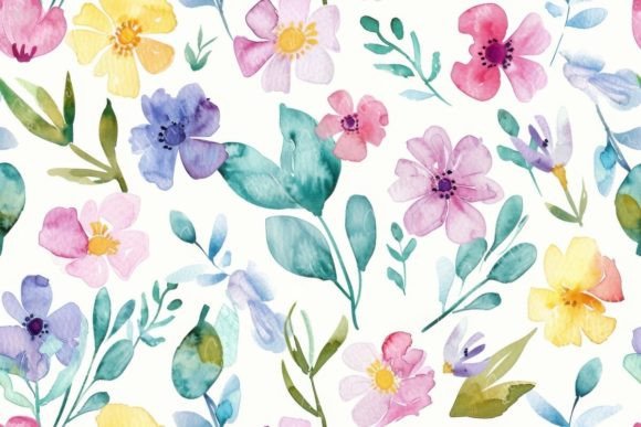 Watercolor Floral Seamless Pattern