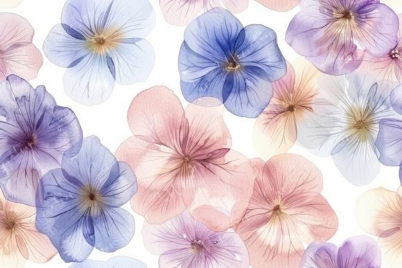 Watercolor Flowers Seamless Pattern