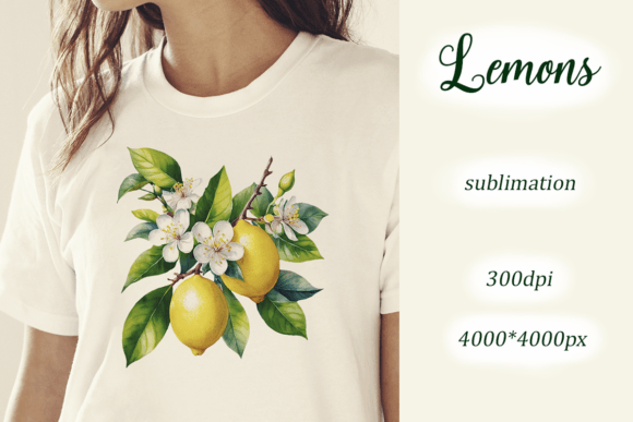 Watercolor Lemons Sublimation: A Playful Design Essential