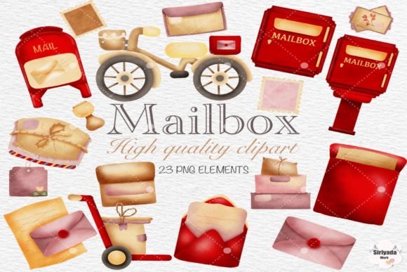 Watercolor Mailbox Clipart: A Whimsical Display Font