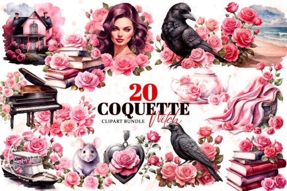 Watercolor Pink Witch Coquette Clipart: A Designer's Guide