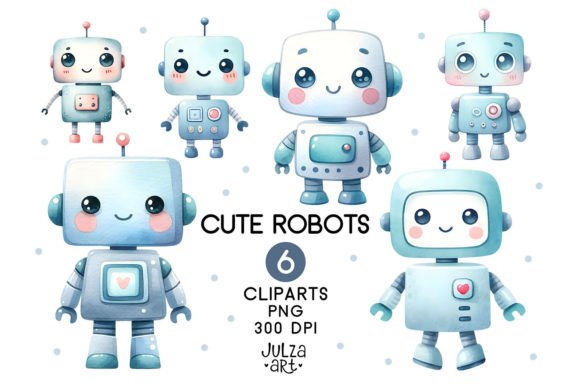 Watercolor Robot Clipart: Creative Uses for Robot PNG Assets