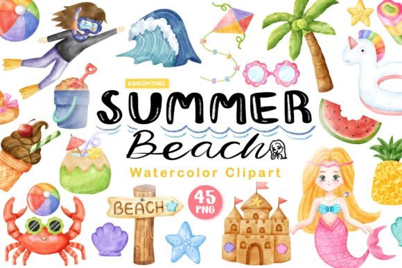 Watercolor Summer Beach: A Tropical Font for Creative Projects