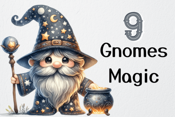 Watercolor Wizard Gnome Clip Art Nurser