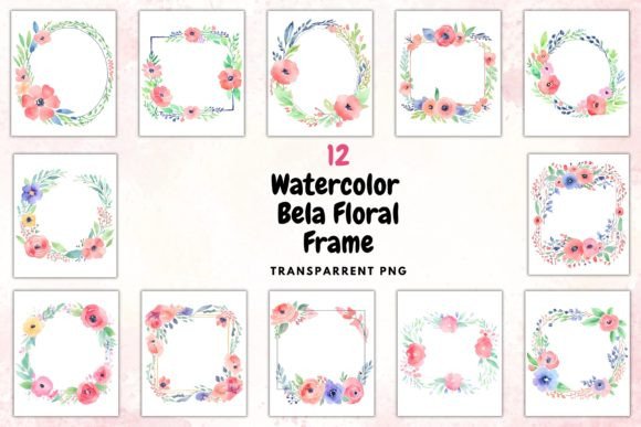 Watercolour Bela Floral Frame