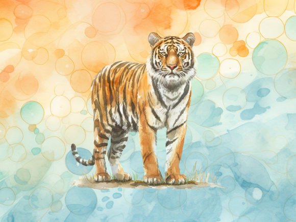 Watercolour Tiger Sublimation Clipart: 10 Designs for Creatives