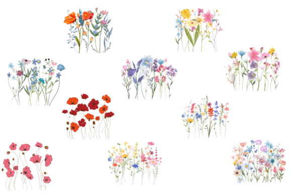Wild Flowers Watercolor: Organic Charm for Modern Branding
